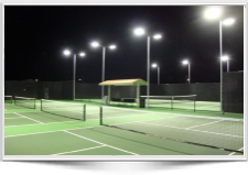 LED Light fixtures for outdoor tennis courts