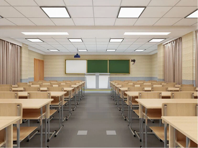 The classroom lights are LED, just in time.