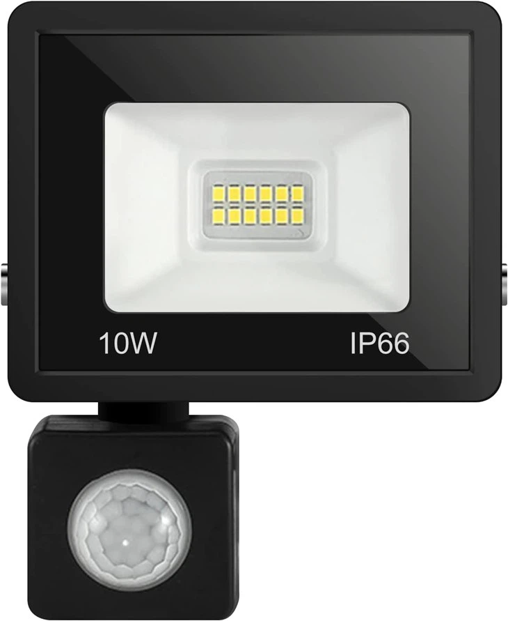 10W LED Floodlight PIR เซนเซอร์ การเคลื่อนไหวความปลอดภัยน้ำท่วมไฟ