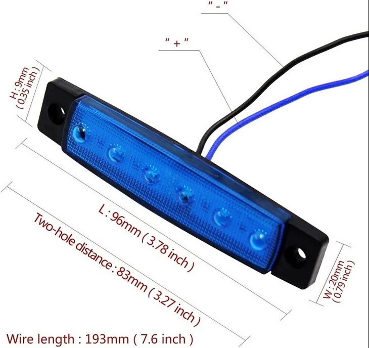 LED Clearence Truck Bus Trailer Side Marker Indicators Light size