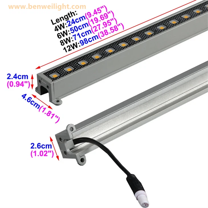 36W LED wall washer light strip, 2FT 2700K warm white outdoor wall washer light, 120V waterproof IP67 best