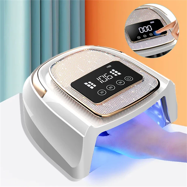 มาใหม่ไร้สายแบบชาร์จ UV Led เล็บโคมไฟไร้สาย 120W เครื่องเป่าเล็บ