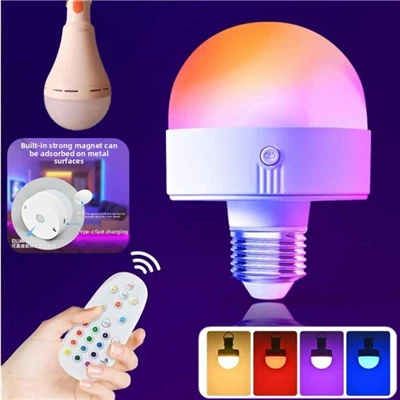 หลอดไฟ LED RGB อัจฉริยะ - ชาร์จไฟใหม่ได้และหรี่แสงได้ (ฐาน E26/E27)